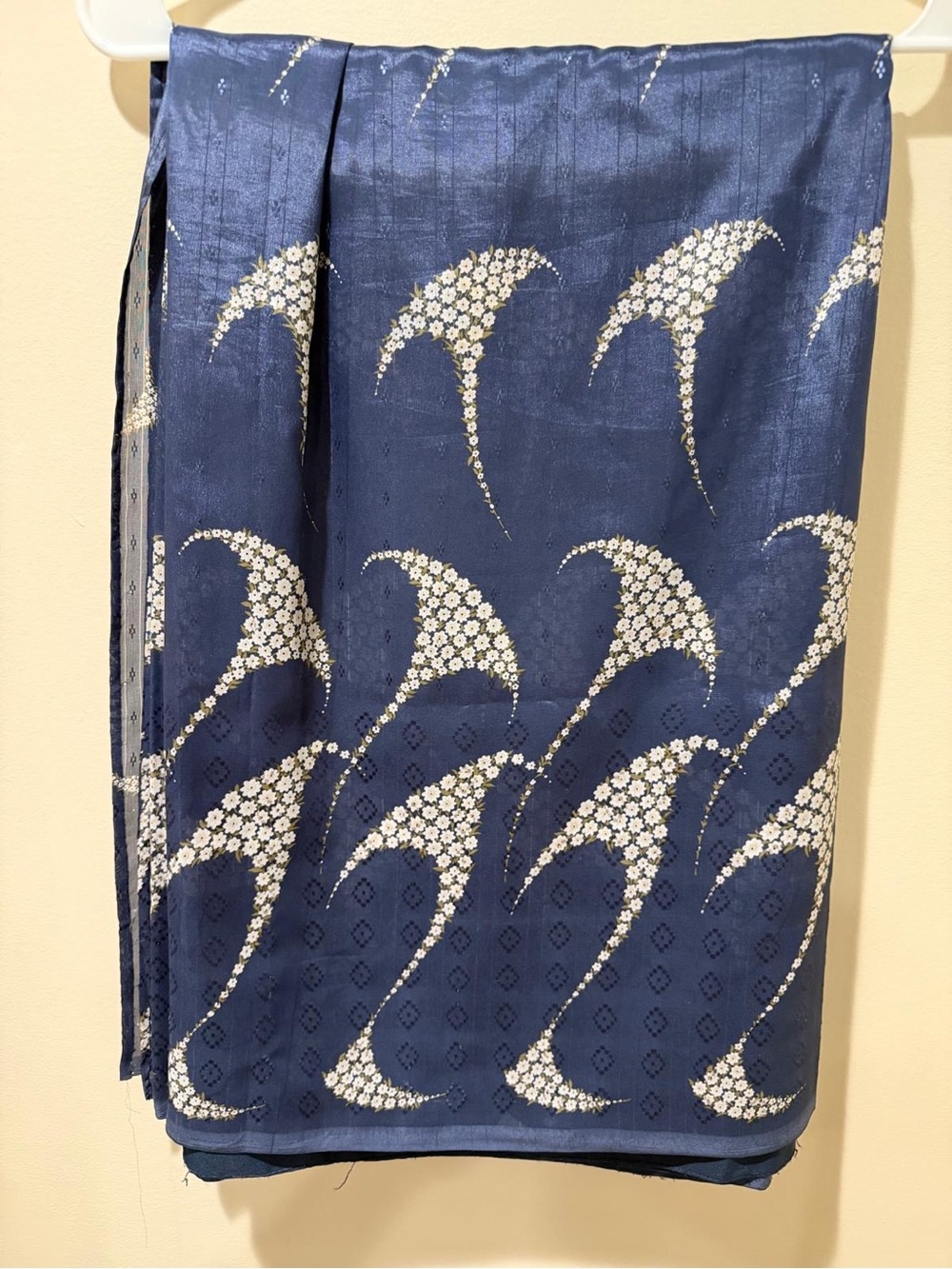 Navy Blue Indian Saree | Floral Paisley Print Sari